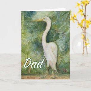 Egret white Birthday Card Pappa Kort