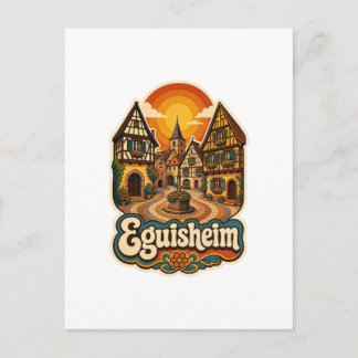 Eguisheim Alsace Frankrike Retro Resa Postkort Vykort