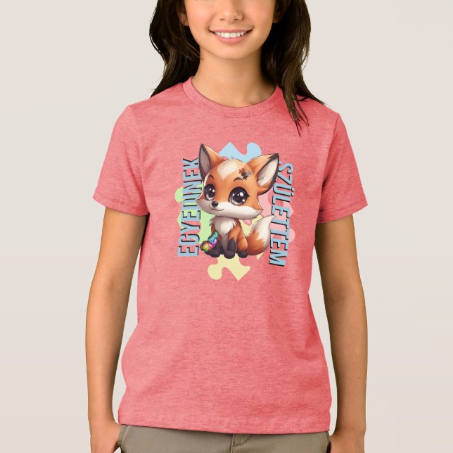 Egyedinek születtem – kedves róka design t shirt (Framsida)