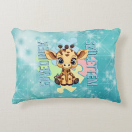 Egyedinek születtem – kedves zsiráfos design prydnadskudde