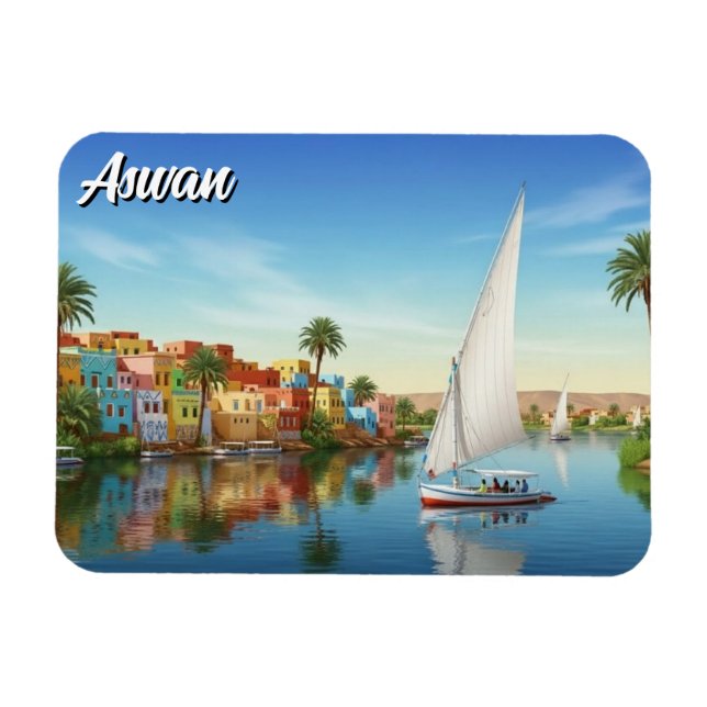 Egypt Aswan Nubian Village Travel Magnet (Horisontell)