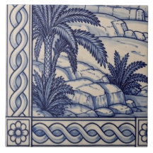 Egypt Azulejo Muralplatta 5 av 6 Nere till vänster