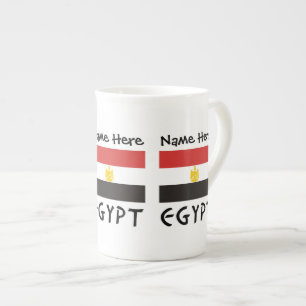 Egypt Egyptisk Flagga Personligt Namn Benporslin Mugg