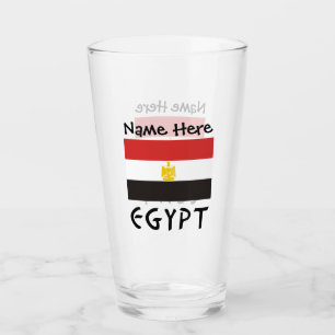 Egypt Egyptisk Flagga Personligt Namn Glaskopp