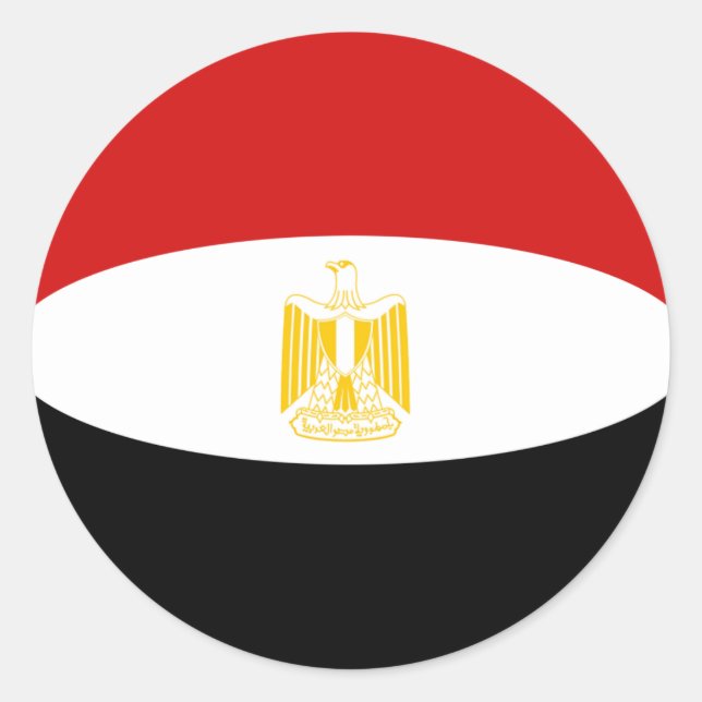 Egypt Fisheye Flagga Klistermärke (Framsida)