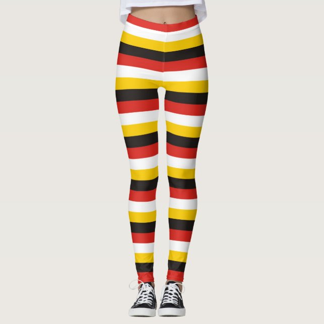 Egypt flagga ränder land mönster symbol svart re leggings (Framsida)