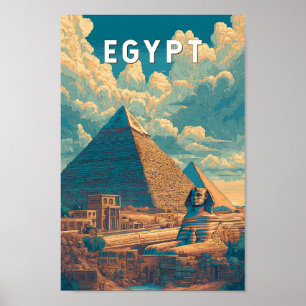 Egypt Illustration Resa Konst Vintage Poster