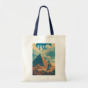 Egypt Illustration Resa Konst Vintage Tygkasse