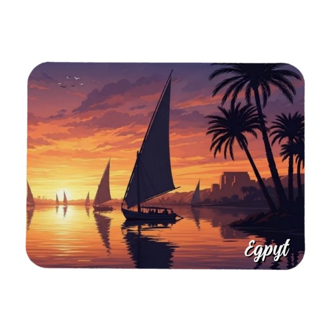 Egypt Nilen Felucca Magnet (Horisontell)