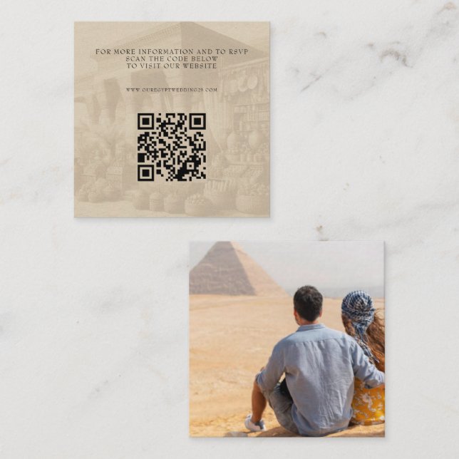 Egypt Passport QR Tilläggskort (Fram/baksida)