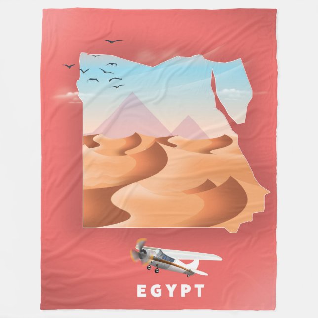 Egypt reseinrätta affisch fleecefilt (Framsidan)