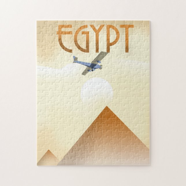 Egypt vintage stil flygplansaffisch pussel (Vertikal)