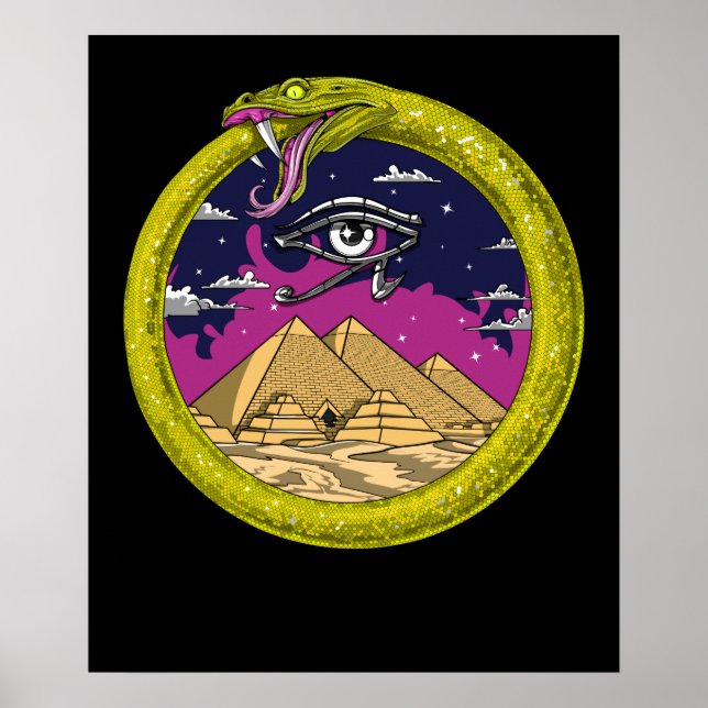 Egyptan Ouroboros Symbol Poster (Framsidan)