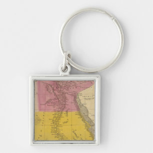 Egypten 11 fyrkantig silverfärgad nyckelring