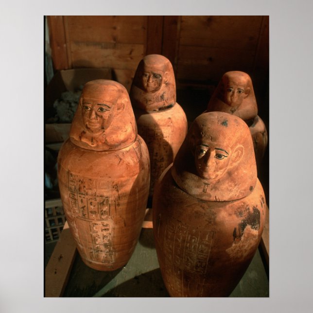 Egypten, 26:e dynasty Canopic burk hittades i Abu Poster (Framsidan)