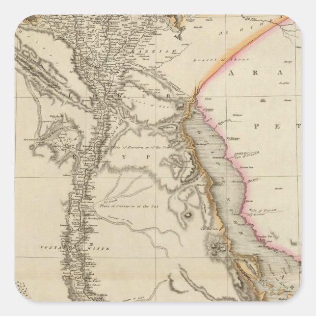 EGYPTEN 3 FYRKANTIGT KLISTERMÄRKE (Framsida)