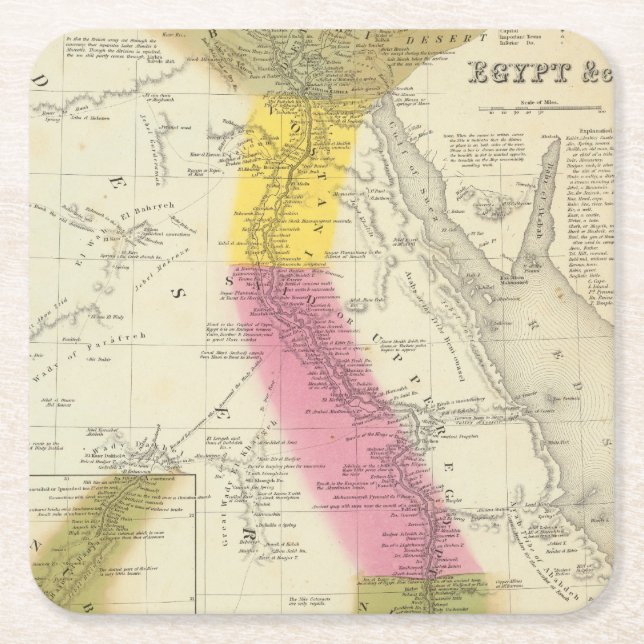 Egypten 6 underlägg papper kvadrat (Framsidan)