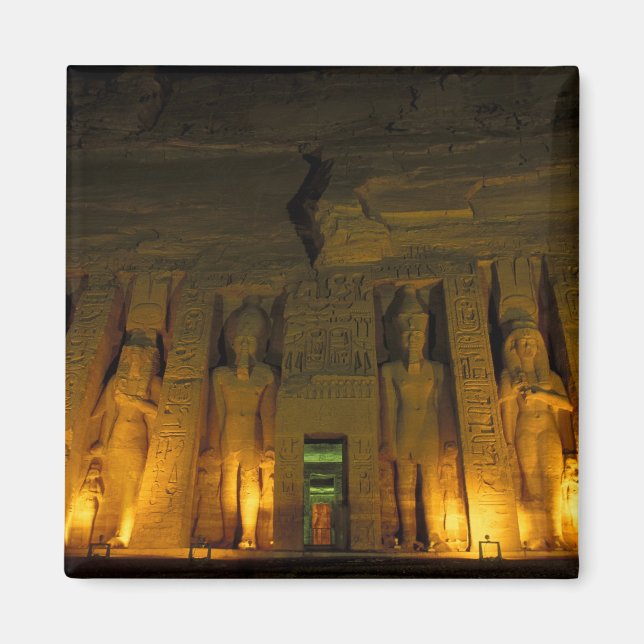 Egypten, Abu Simbel, Belyst fasad av Lilla Magnet (Framsidan)