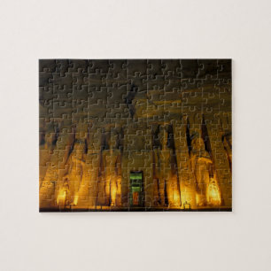 Egypten, Abu Simbel, Belyst fasad av Lilla Pussel