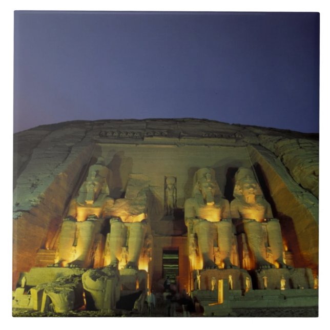 Egypten, Abu Simbel, Kolossala figurer av Ramses Kakelplatta (Framsidan)