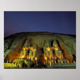 Egypten, Abu Simbel, Kolossala figurer av Ramses Poster