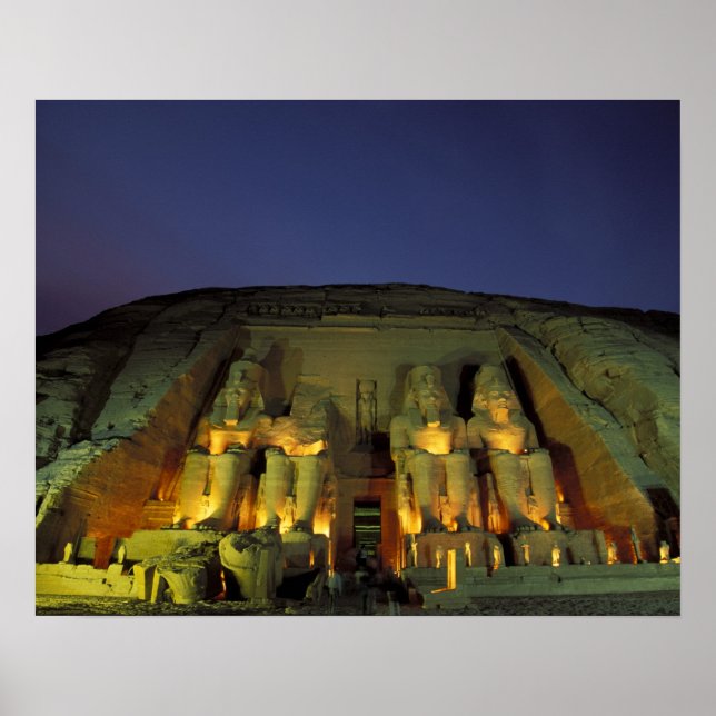 Egypten, Abu Simbel, Kolossala figurer av Ramses Poster (Framsidan)