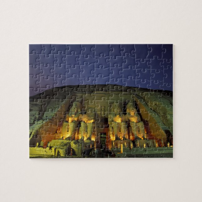 Egypten, Abu Simbel, Kolossala figurer av Ramses Pussel (Horisontell)