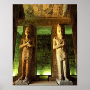 Egypten, Abu Simbel, Statue of Ramesses II Poster