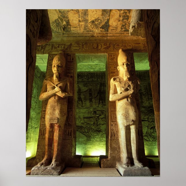 Egypten, Abu Simbel, Statue of Ramesses II, Poster (Framsidan)