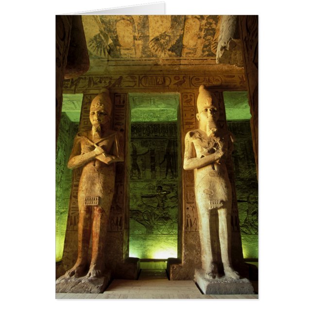 Egypten, Abu Simbel, Staty av Ramses II, Hälsningskort (Framsidan)