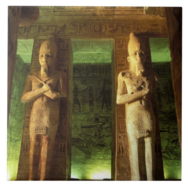 Egypten, Abu Simbel, Staty av Ramses II, Kakelplatta (Framsidan)