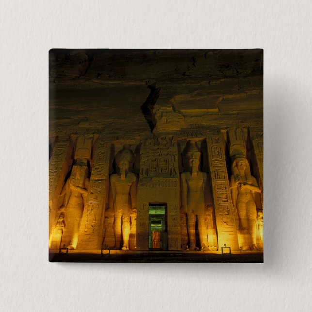 Egypten, Abu Simbel, Upplyst fasad av Lilla Knapp (Framsida)