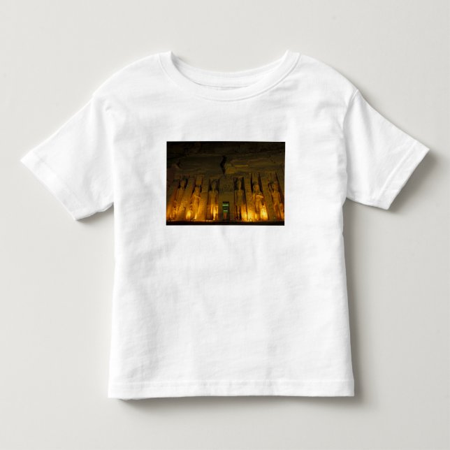 Egypten, Abu Simbel, Upplyst fasad av Lilla Tee (Framsida)