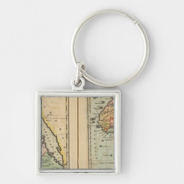 Egypten, Afrika Fyrkantig Silverfärgad Nyckelring (Framsidan)