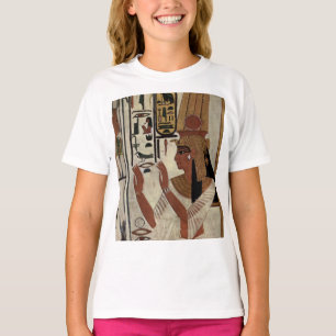 Egypten Antik Farao Gravar Färgrik Målning Konst T Shirt