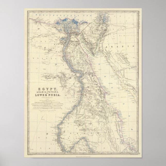 Egypten, Arabia Petraea, Nubia Poster (Framsidan)