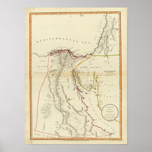 Egypten, Arabien, Palestina Poster (Framsidan)