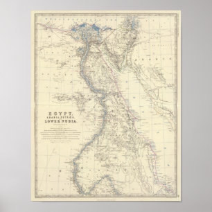 Egypten Arabien Petraea, Nubia Poster