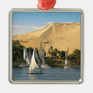 Egypten, Assuan, Nilen, Felucca-segelbåtar, 2 Julgransprydnad Metall
