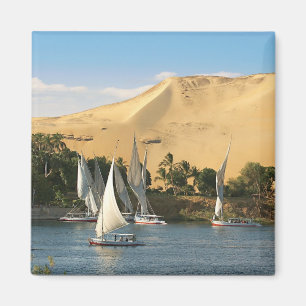 Egypten, Assuan, Nilen, Felucca-segelbåtar, 2 Magnet