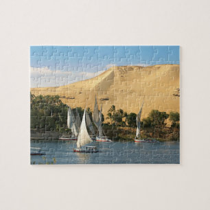 Egypten, Aswan, Nilen, Felucca-segelbåtar, 2 Pussel