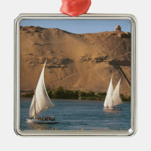 Egypten, Aswan, Nilen, segelbåtar, Julgransprydnad Metall