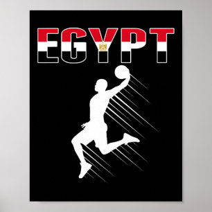 Egypten Basketball Fläkt Jersey - Egyptian Flagga  Poster