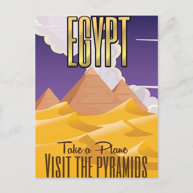 Egypten - Besök Pyramids semesterposter Vykort (Framsida)