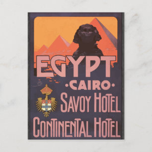 Egypten Cairo Savoy Hotel Continental Hotel, Vinta Vykort