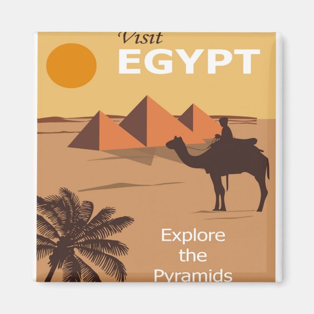Egypten Cairo Travel Besök Pyramids Magnet (Framsidan)
