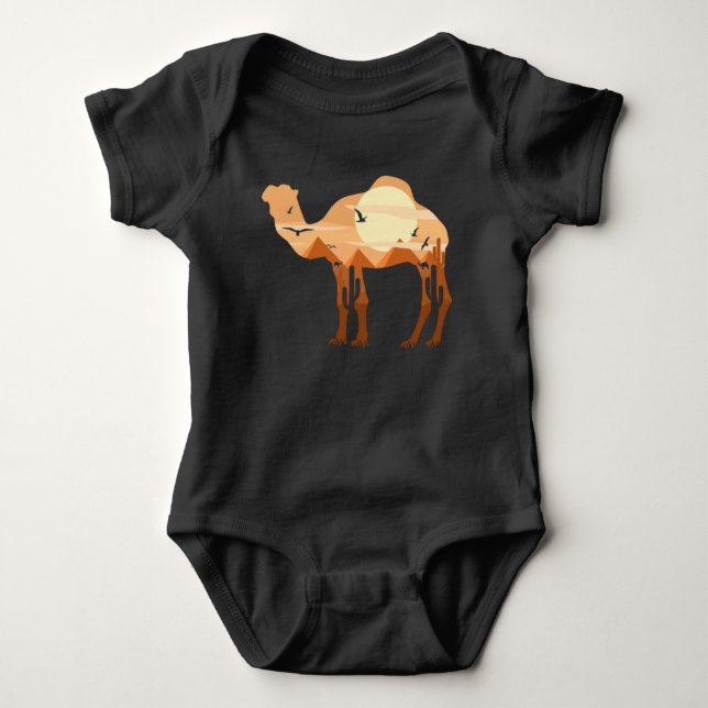 Egypten Camel Pyramids Desert Sunset T Shirt (Framsida)