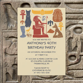 Egypten Egyptian Graphics Collage Party Inbjudningar