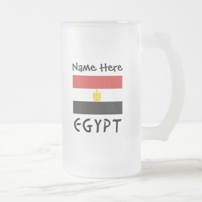 Egypten Egyptisk Flagga Personlig Frostat Ölglas (Höger)