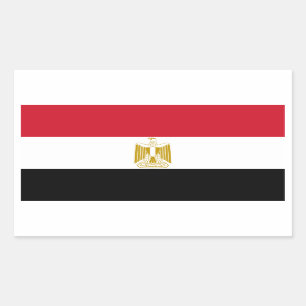 Egypten/egyptisk Flagga Rektangulärt Klistermärke